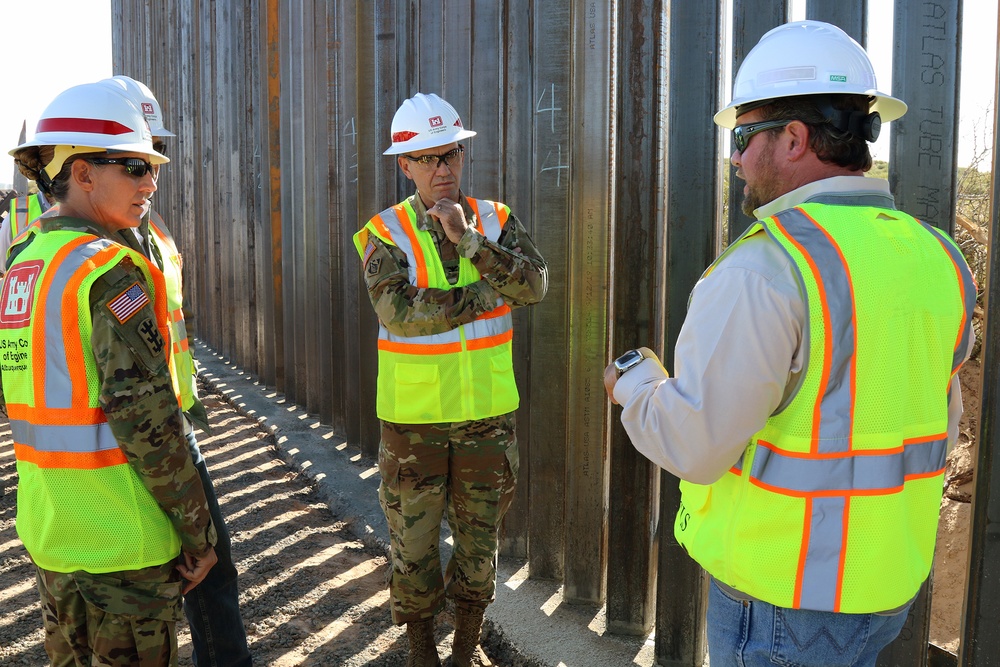 Brig. Gen. Kimberly Colloton visits Task Force Barrier El Paso project sites