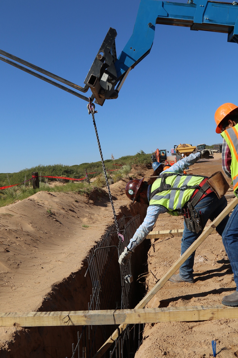 Task Force Barrier continues work constructing barrier panels at El Paso project