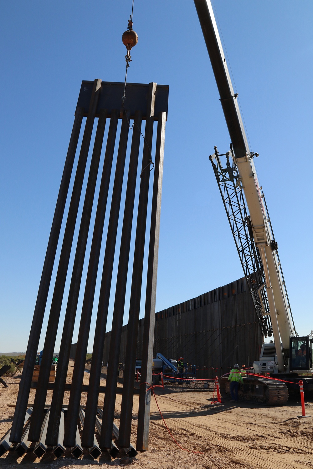 Task Force Barrier continues work constructing barrier panels at El Paso project