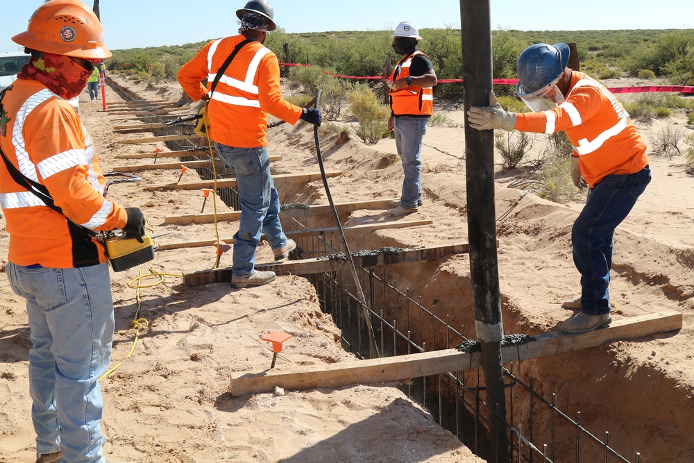 Task Force Barrier continues work constructing barrier panels at El Paso project