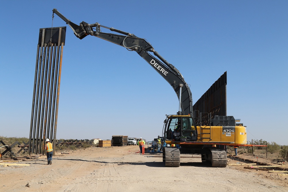 Task Force Barrier continues work constructing barrier panels at El Paso project