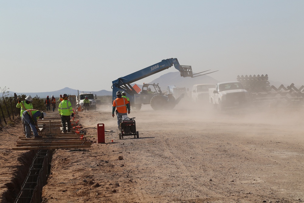 Task Force Barrier continues work constructing barrier panels at El Paso project