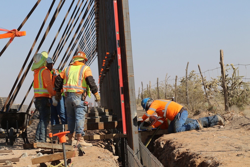 Task Force Barrier continues work constructing barrier panels at El Paso project