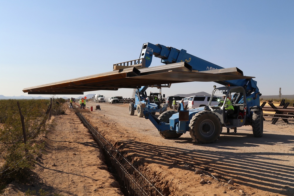 Task Force Barrier continues work constructing barrier panels at El Paso project