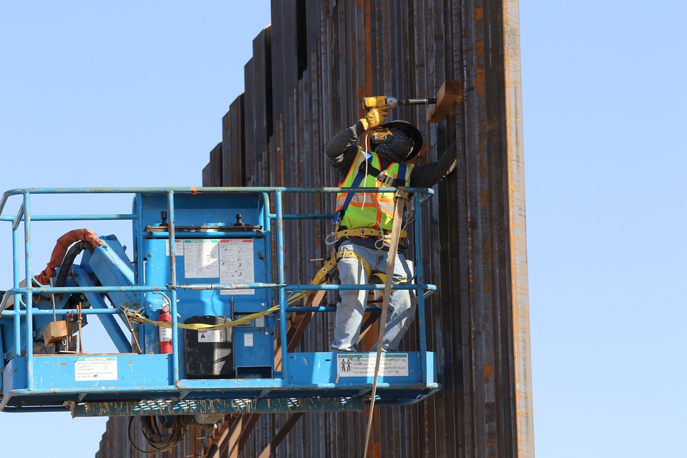 Task Force Barrier continues work constructing barrier panels at El Paso project