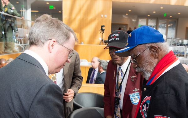 Deputy Secretary of Defense Norquist meets Tuskegee Airmen