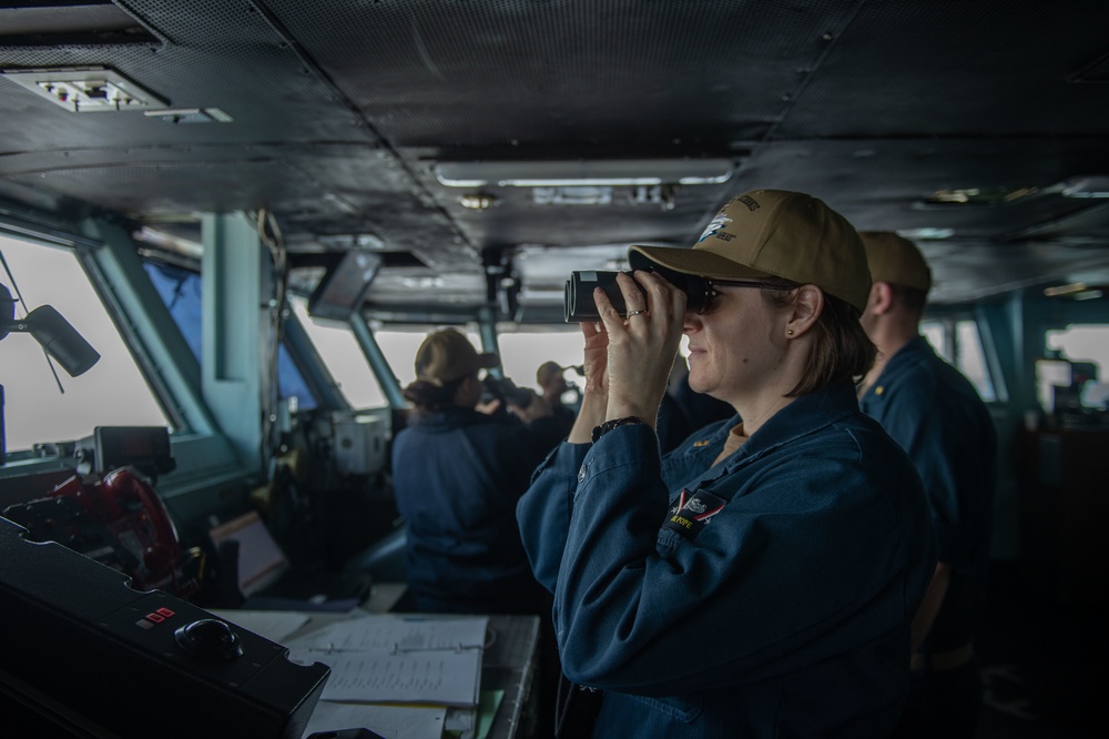 U.S. Navy Sailor stands watch