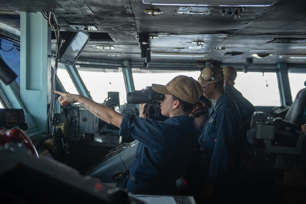 U.S. Navy Sailor stands watch