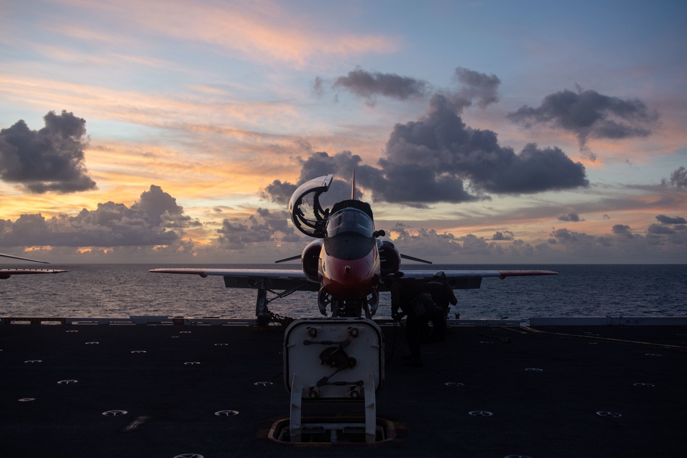 U.S. Sailor conducts preflight checks