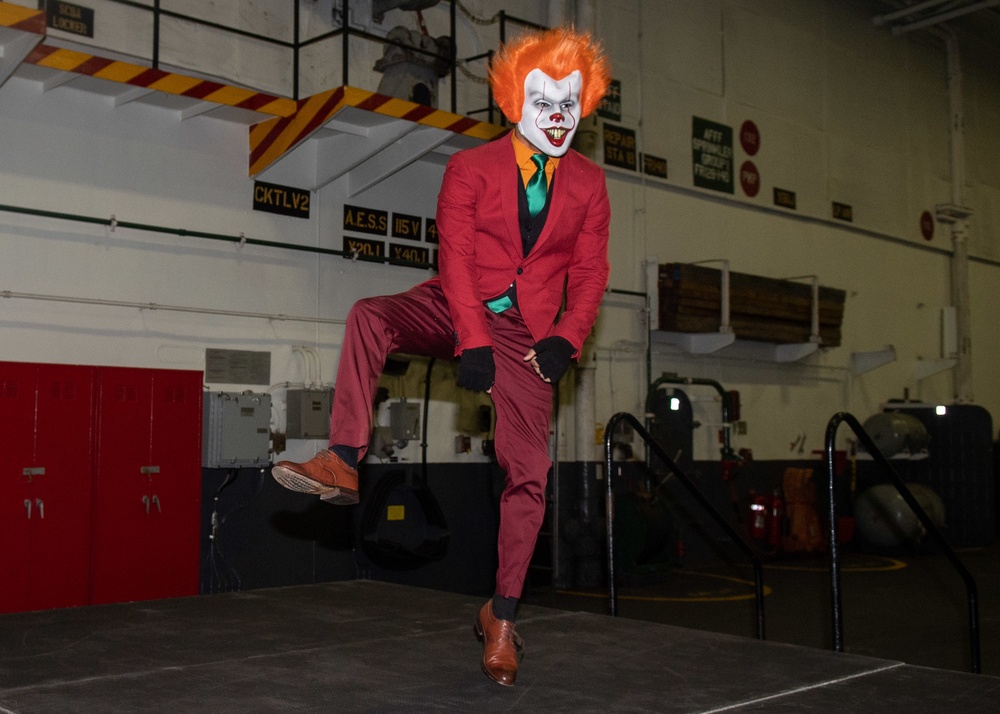 U.S. Sailor participates in a costume contest