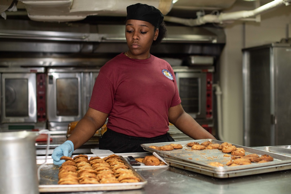 U.S. Sailor prepares cookies