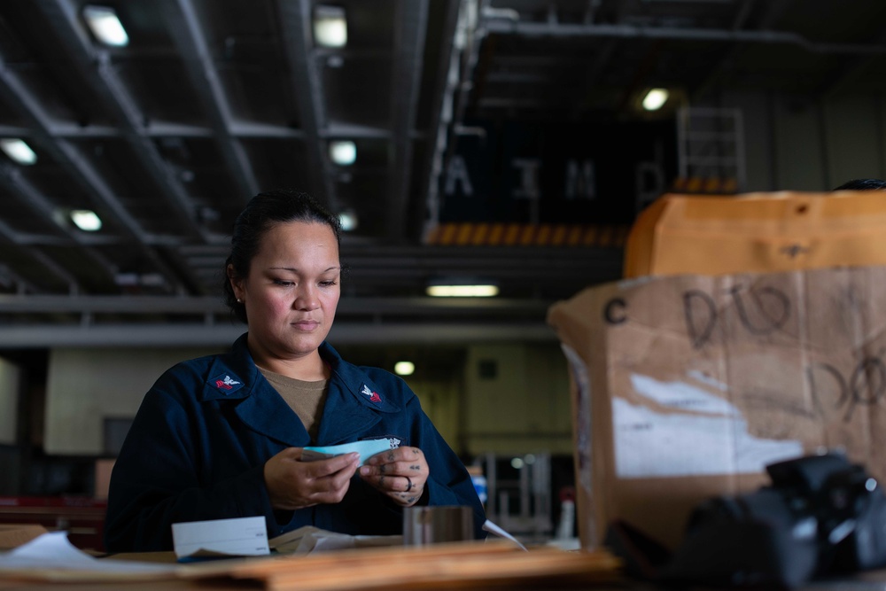 U.S. Sailor takes inventory