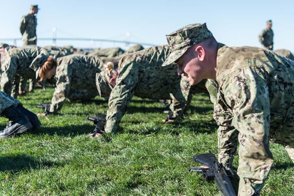 191101-N-TE695-0032 NEWPORT, R.I. (Nov. 1, 2019) -- Navy Officer Candidate School reaches milestone as junior officer candidates