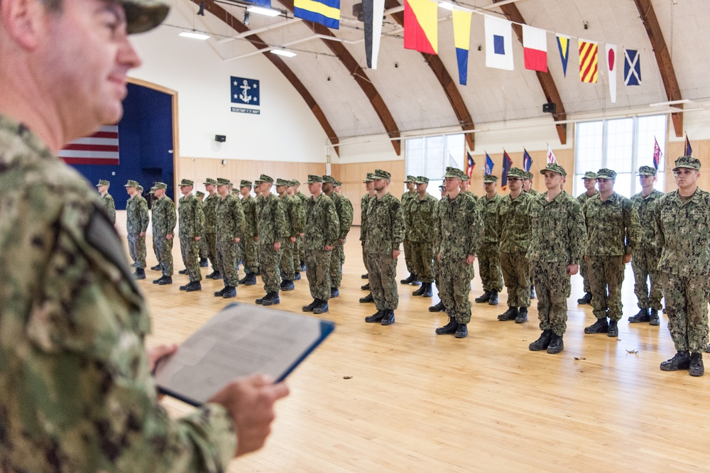 191101-N-TE695-0042 NEWPORT, R.I. (Nov. 1, 2019) -- Navy Officer Candidate School reaches milestone as junior officer candidates