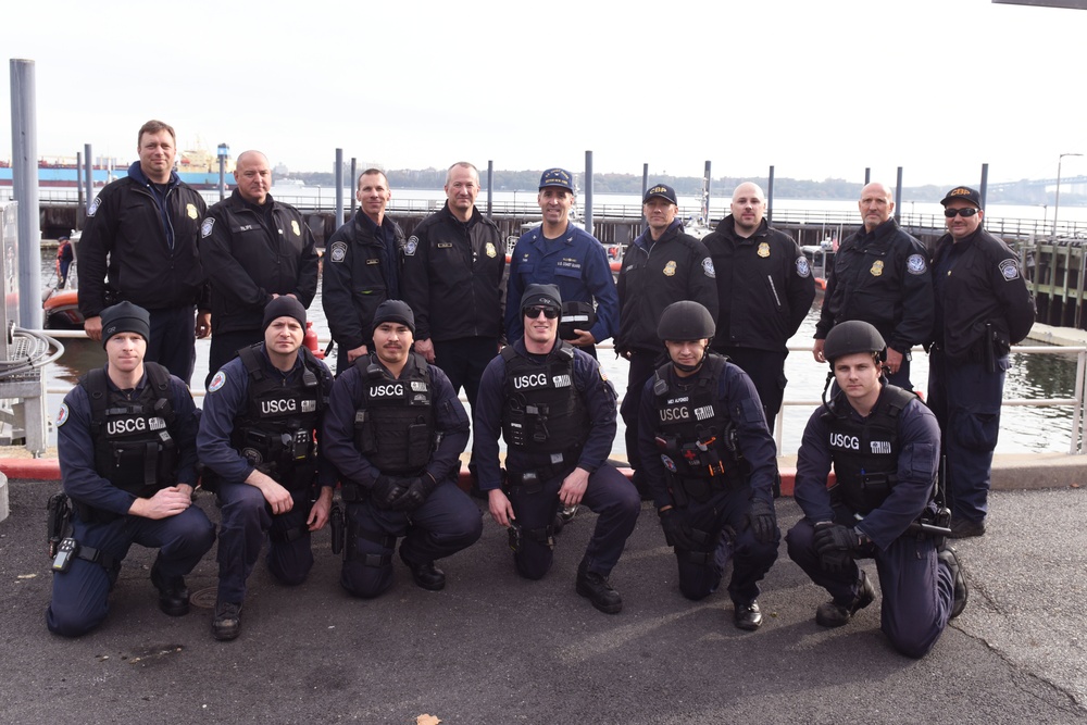 Coast Guard Sector New York Boarding Team boards a high-interest vessel