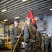 Headquarters and Service Company, BLT 3/5, 11th MEU change of command ceremony aboard USS Boxer