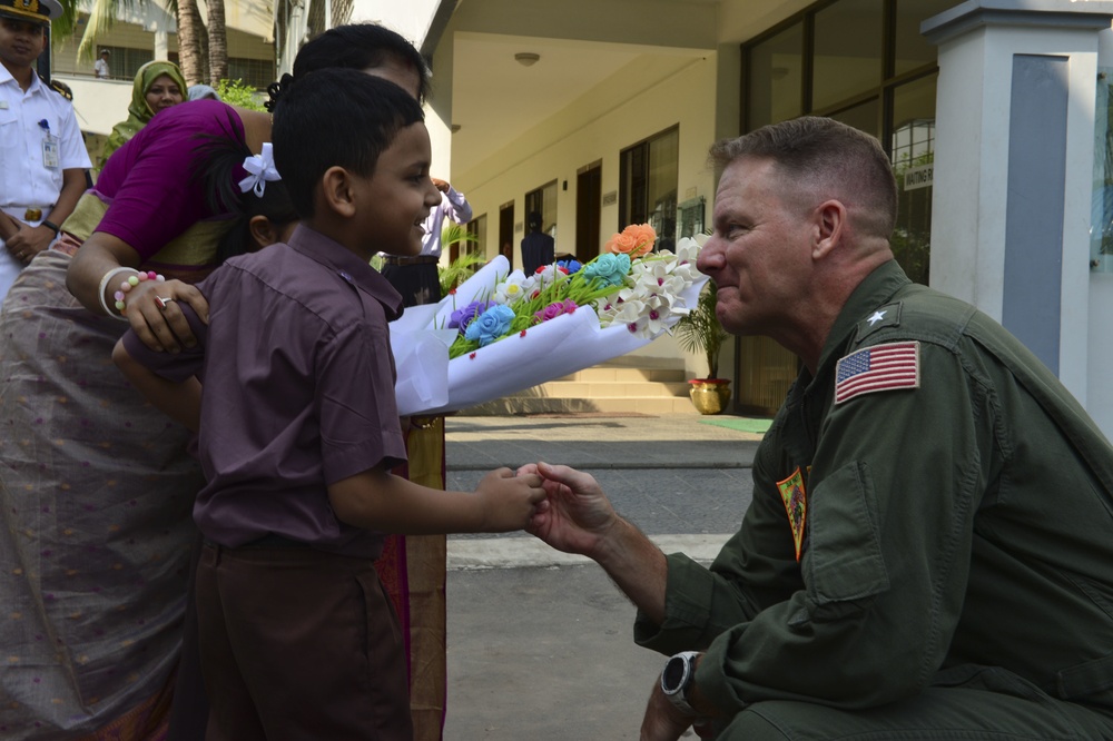 U.S. Navy Rear Adm. Joey Tynch Visits School for Children with Special Needs during CARAT Bangladesh 2019