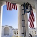 U.S. Flags are Hung in the Memorial Amphitheater in Preparation for Veterans Day
