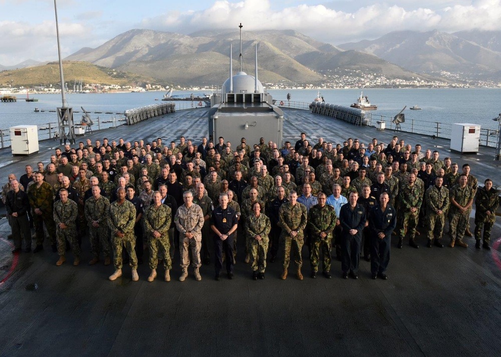 Commander STRIKFORNATO Embarks USS Mount Whitney (LLC 20)