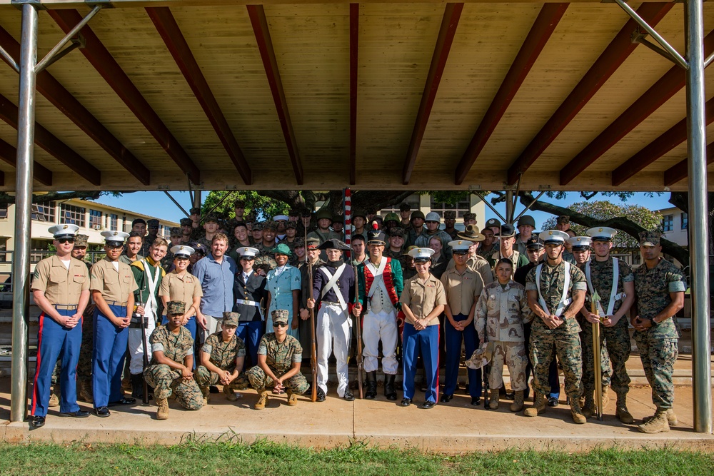 Medal of Honor recipient Dakota Meyer speaks to MCBH Marines