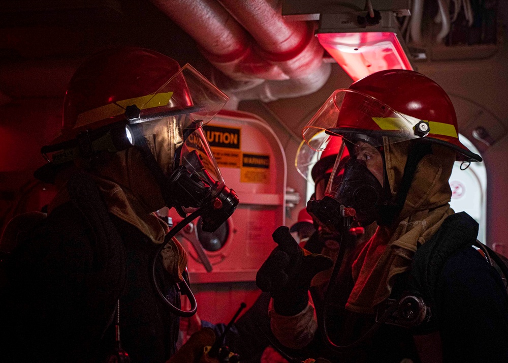 USS Gridley Sailors Conduct General Quarters