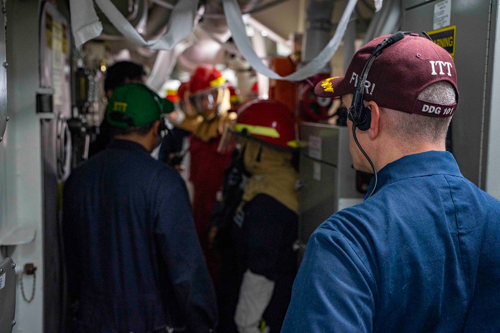 USS Gridley Sailors Conduct General Quarters