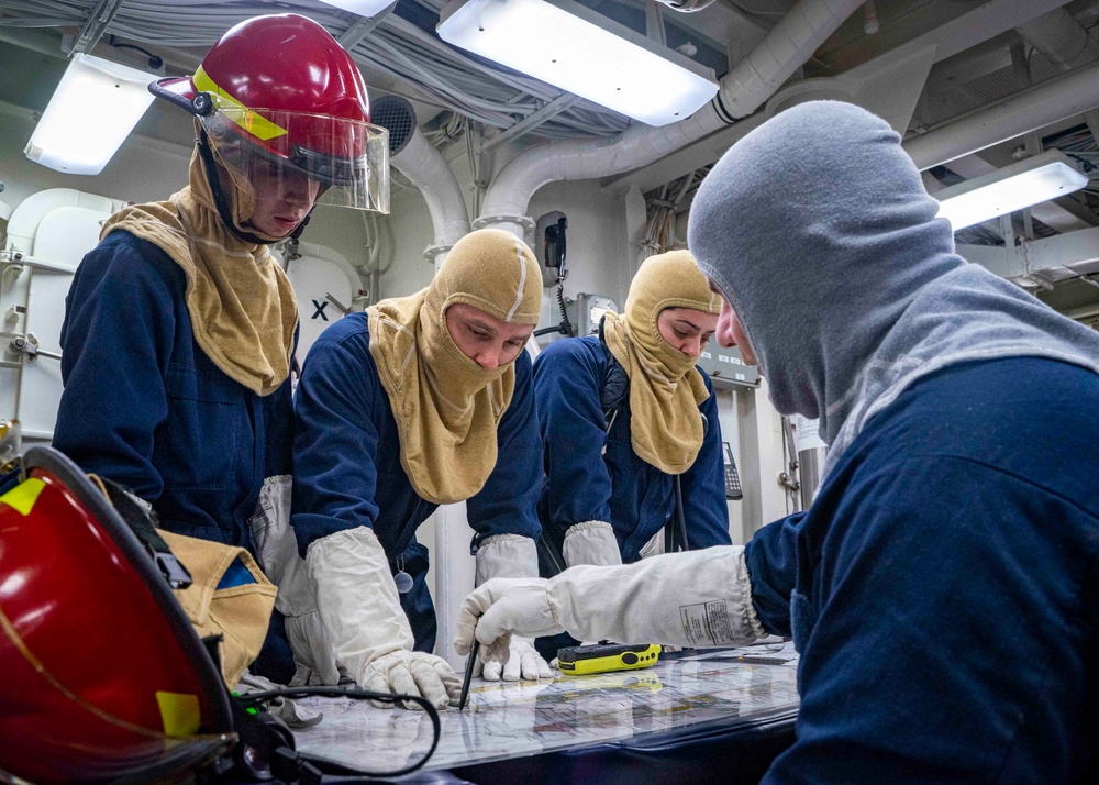 USS Gridley Sailors Conduct General Quarters