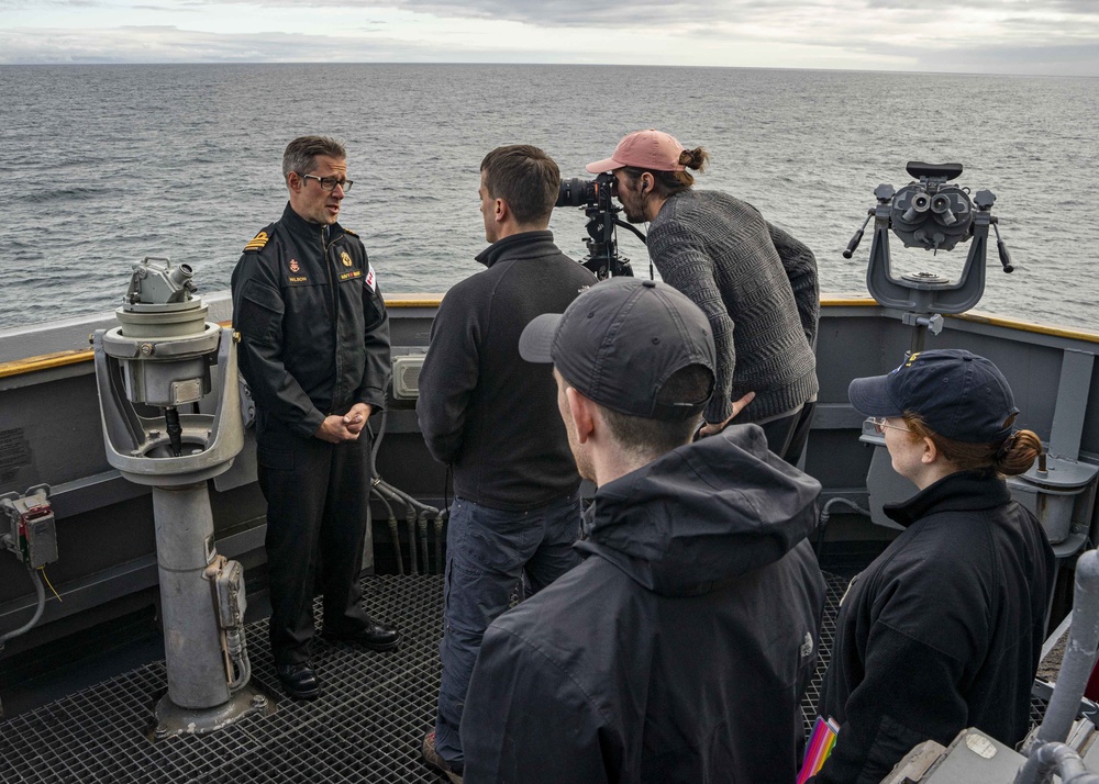 Royal Canadian Navy Officer Conducts Media Interview