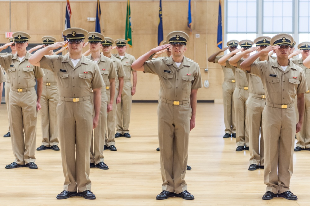 191105-N-TE695-0001 NEWPORT, R.I. (Nov. 5, 2019) -- Navy Officer Candidate School conducts khaki uniform inspection
