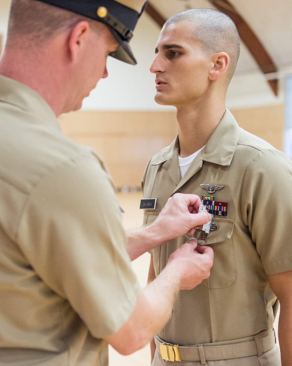 191105-N-TE695-0003 NEWPORT, R.I. (Nov. 5, 2019) -- Navy Officer Candidate School conducts khaki uniform inspection