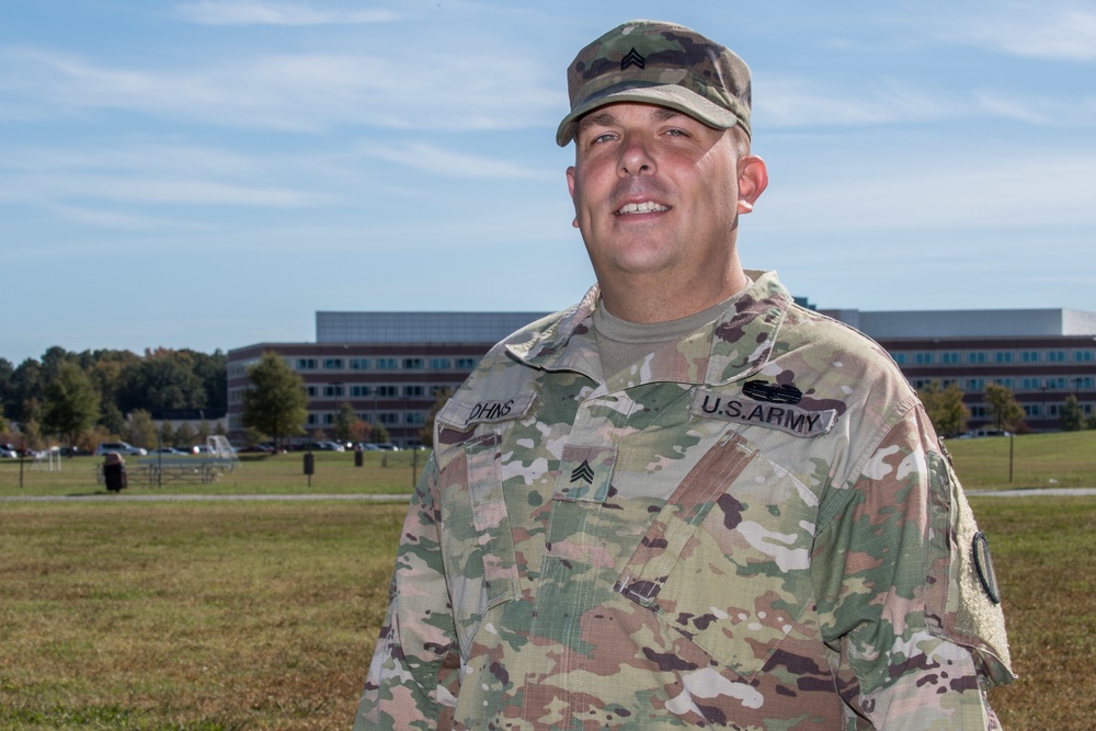 U.S. Army Sgt. Matthew Johns, 221st Military Police Detachment, Training and Doctrine Command, was awarded the Virginia Peninsula Chamber of Commerce 2019 Military Citizen of the Year for the Army.