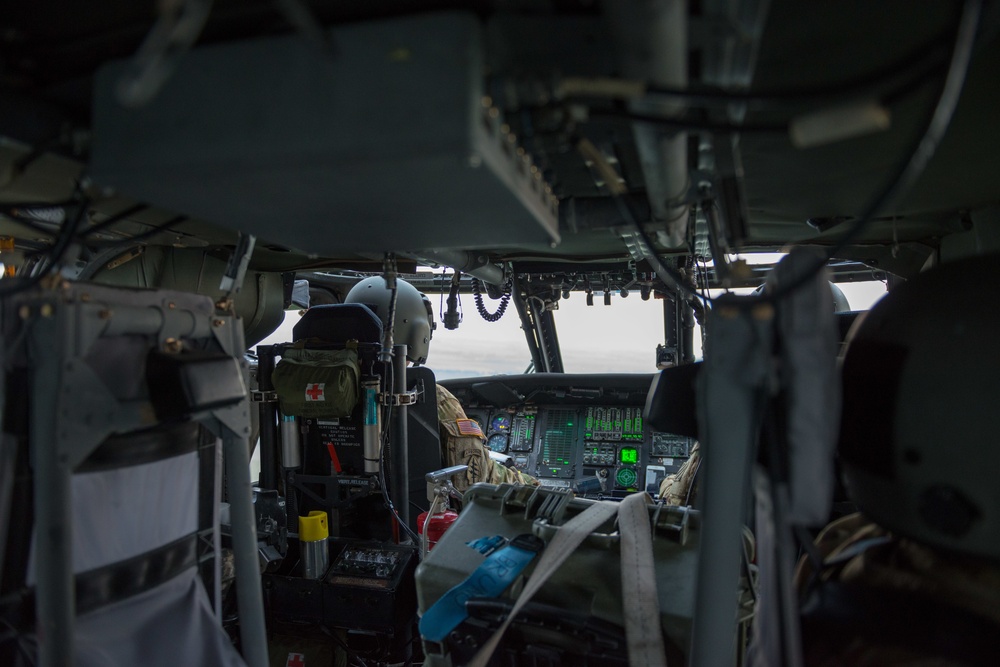 Evening flight over Chievres Air Base on a UH-60