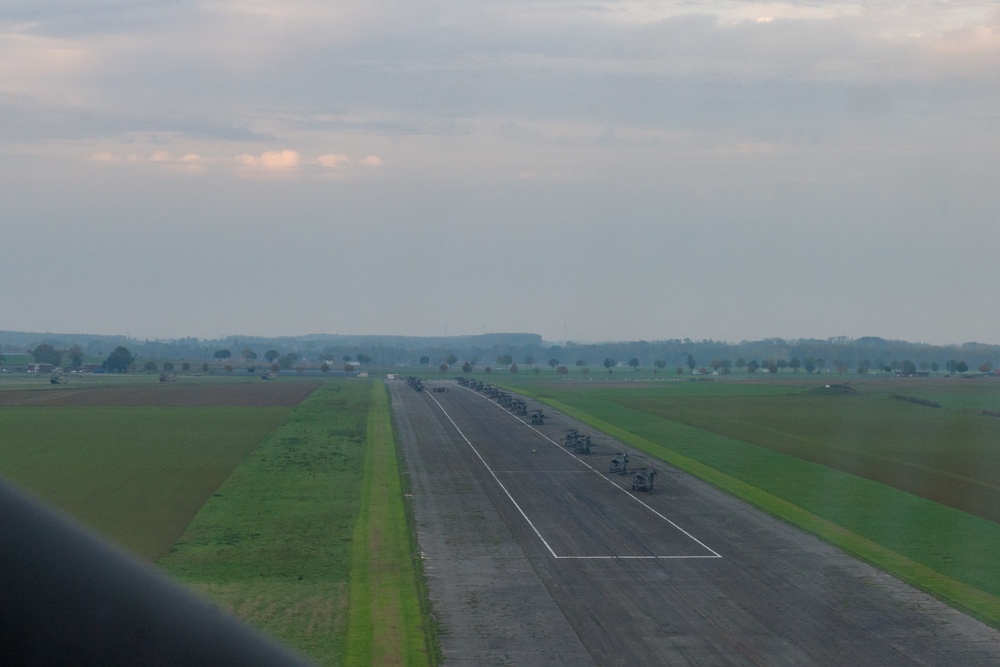 Evening flight over Chievres Air Base on a UH-60