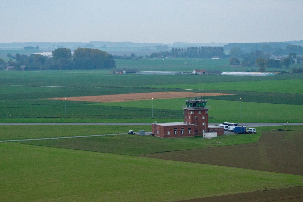 Evening flight over Chievres Air Base on a UH-60