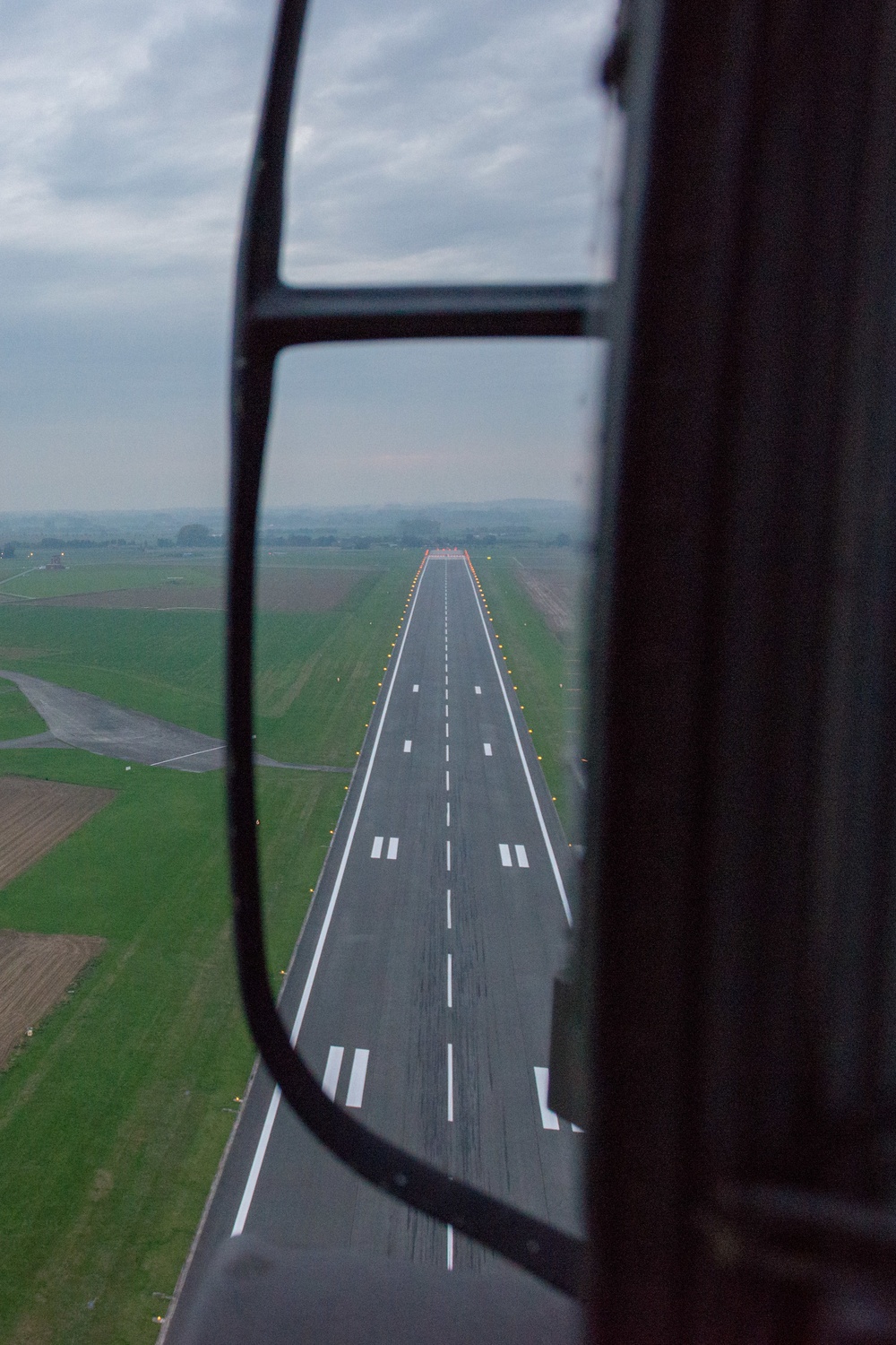 Evening flight over Chievres Air Base on a UH-60