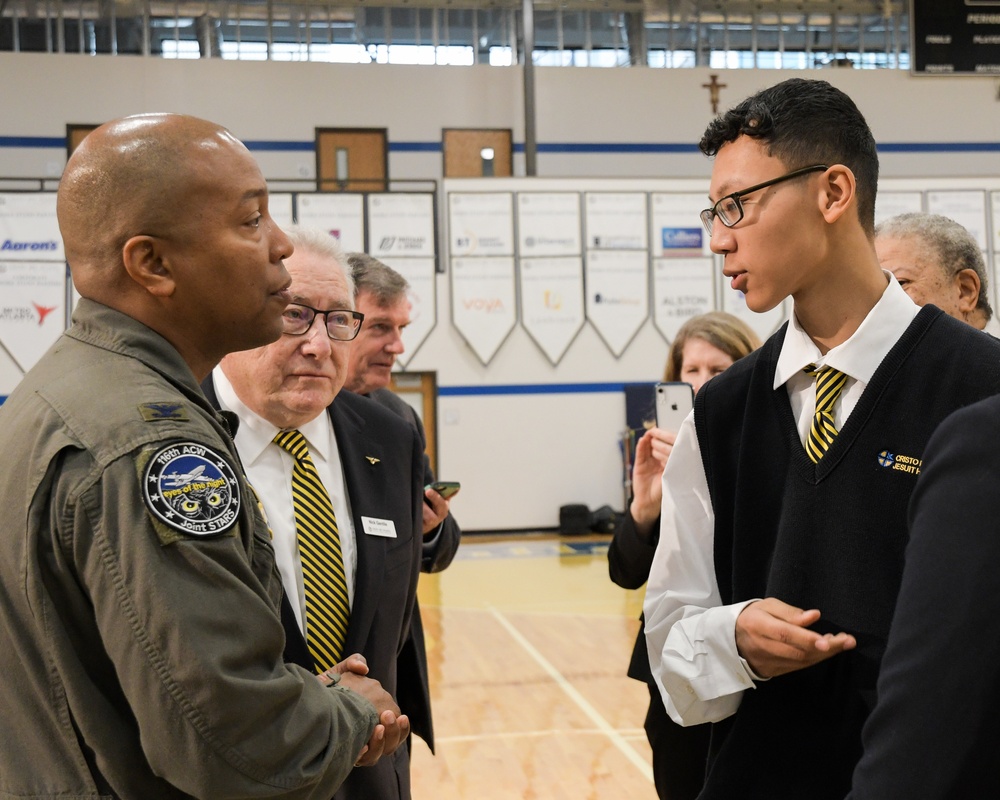 116th ACW commander speaks to students at Cristo Rey Atlanta Jesuit High School