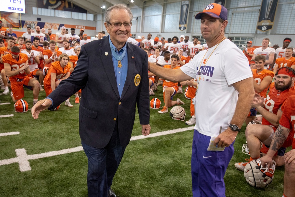 Medal of Honor recipient speaks to the Clemson Tigers
