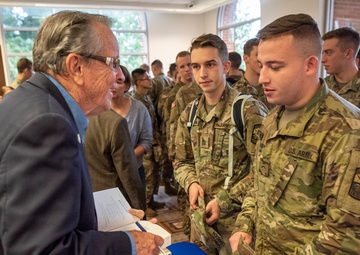 Medal of Honor recipient with ROTC cadets