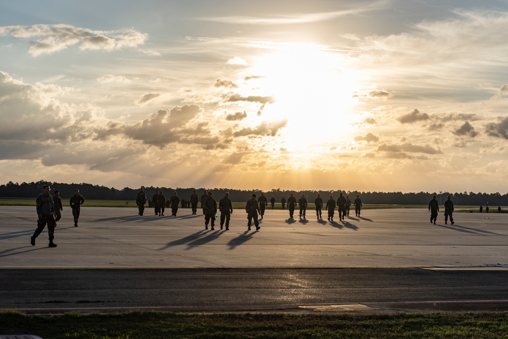 Airmen conduct post air show FOD walk