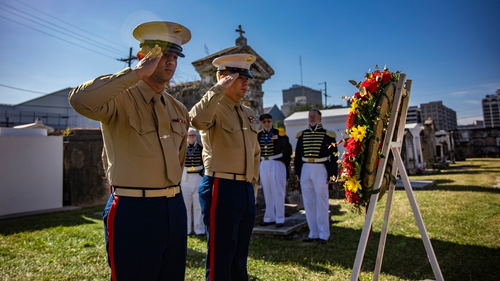 MARFORRES perform annual wreath laying ceremony for Maj. Daniel Carmick