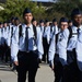Keesler Airmen march/stand in formation