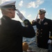 Sailors participate in a Burial at Sea