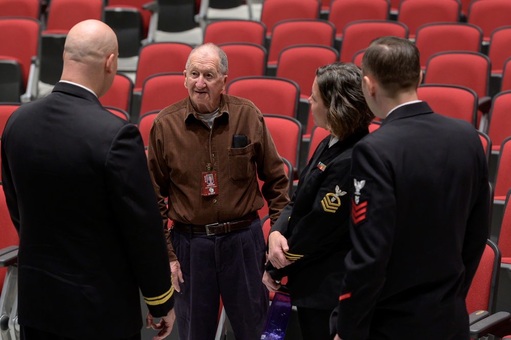 Navy Veteran Meets U.S. Navy Band Commodores in Bangor, Maine