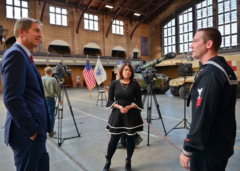 Navy Talent Acquisition Group (NTAG) Pittsburgh recruiter participates in filming of Veterans Day Special