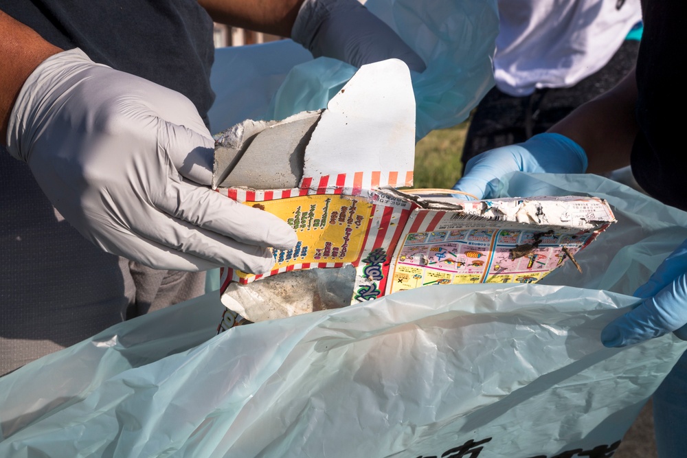 U.S. Marines clean up the environment