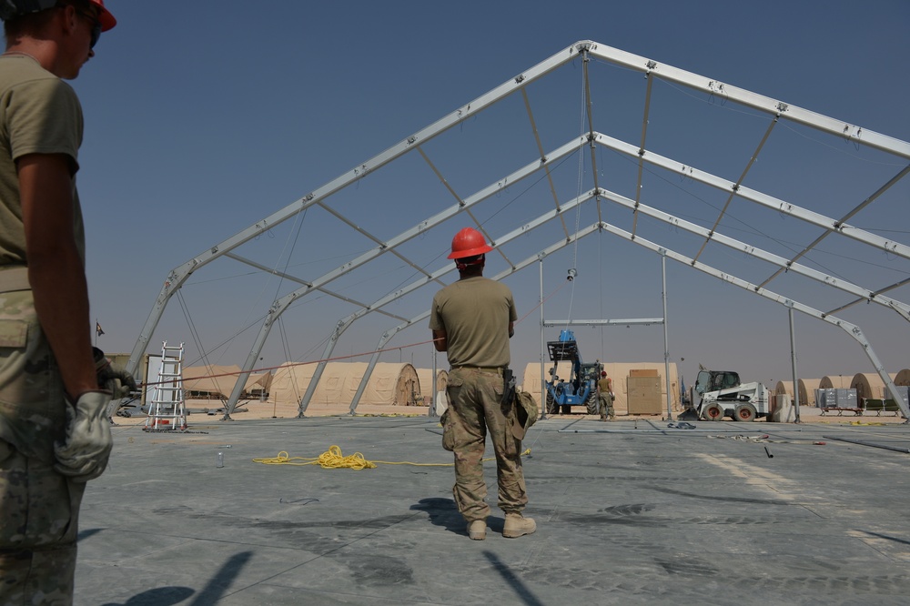 C.E. builds bare structure tents at PSAB