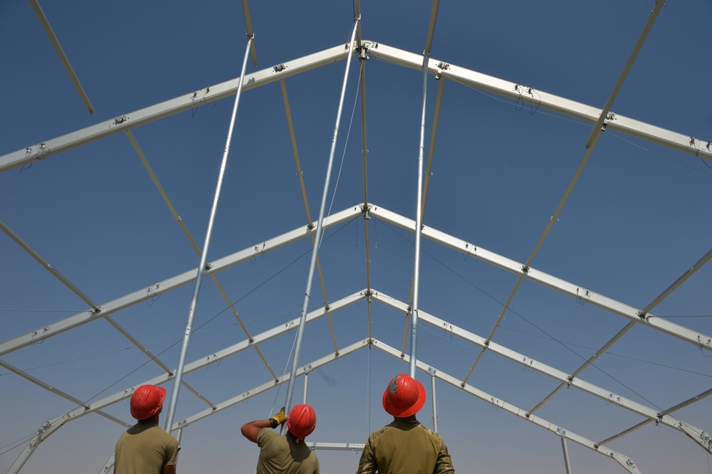 C.E. Build bare structure tents at PSAB