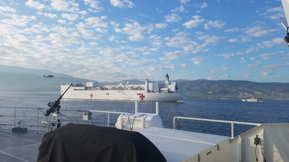 Coast Guard, Navy working together during USNS Comfort Deployment 2019