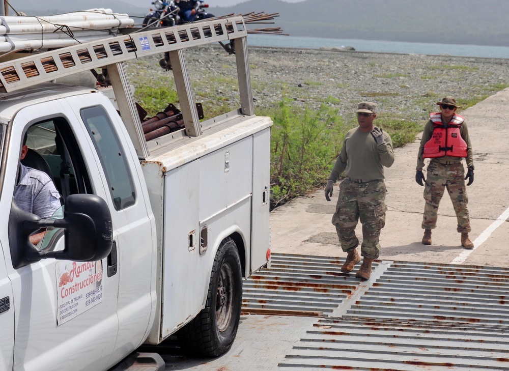 PRNG and its landing crafts brings support to the islands of Vieques and Culebra