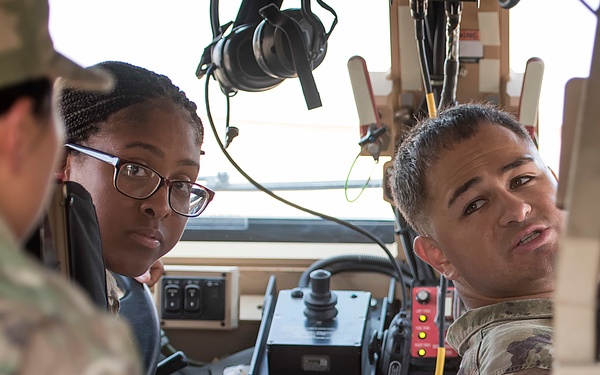 Platoon leader checks on progress